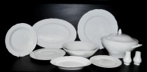 White 62-piece dining set